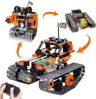 Set Mainan Robot Remote Control Anak-anak, 3-In-1 STEM 392 Buah Kit Blok Bangunan Robot RC Set Mainan Edukasi Sains Teknik