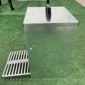 Mangeoire à poules en acier inoxydable avec poignée pratique, mangeoire à poules galvanisée <span class=keywords><strong>pour</strong></span> élevage avicole - Product Image 1