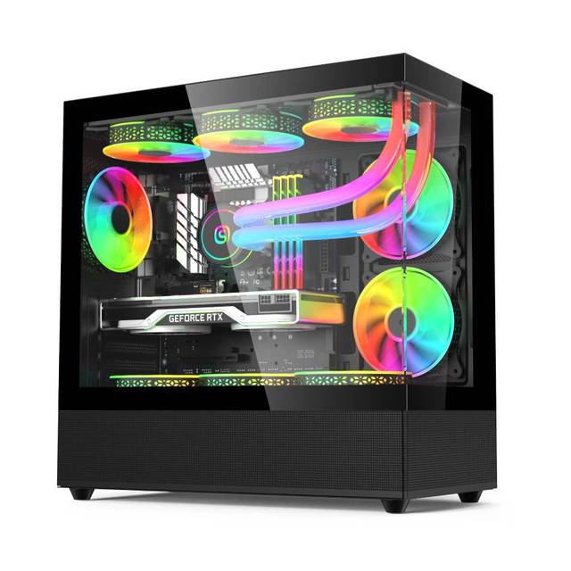 E Machines Double Sides Tempered Glass Gaming case Gaminng Pc Cabinet OEM Computer Cases Dust Filter MATX ITX Micro Atx Pc case