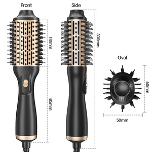 Brosses à <span class=keywords><strong>cheveux</strong></span> électriques 2-en-1 en gros, peigne à air chaud à ions négatifs pour boucler et lisser, peigne lisseur à chauffage rapide - Product Image 3