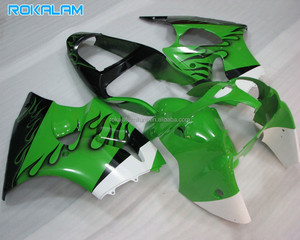 Kit de Carenado Negro con Llamas Verdes para <span class=keywords><strong>Kawasaki</strong></span> Ninja ZX-6R 00 01 02, Carenados Deportivos ABS para <span class=keywords><strong>ZX6R</strong></span> 2000 2001 <span class=keywords><strong>2002</strong></span> ZX636 <span class=keywords><strong>636</strong></span> - Product Image 1