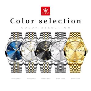 Relojes de Pulsera 9989 con Calendario Semanal, Relojes de Cuarzo Luminosos para Hombre, Regalo, Esfera Redonda, Correa de Acero Inoxidable - Product Image 6