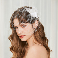 Voile de fleur brodé de gaze de maille pour femmes