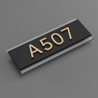 Plaque de numéro de porte en plexiglas personnalisable sans perçage pour entrées d'appartements, hôtels et maisons, usage intérieur, OEM