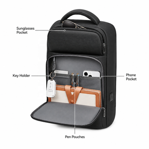 Sac à dos professionnel imperméable avec port de chargement USB, fermeture éclair <span class=keywords><strong>SBS</strong></span>, antivol et sangle de bagage, sac à dos de voyage en polaire pour ordinateur - Product Image 3