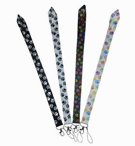 Longes d'empreinte de patte de <span class=keywords><strong>chien</strong></span> pour porte-clés sangle de cou porte-carte d'identité Badge de chaîne de gymnastique bricolage accrocher des anneaux de corde breloques de téléphone USB bijoux mode - Product Image 2