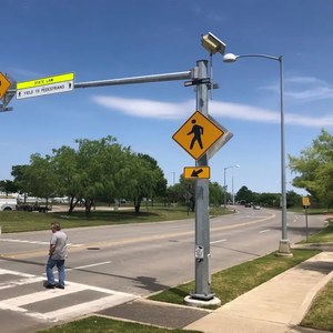 Panneau de signalisation à LED solaire pour passage pour piétons <span class=keywords><strong>Signal</strong></span> de passage pour une meilleure visibilité - Product Image 4