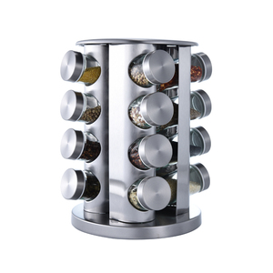 Kitchen Spice Rack Spice Pots 12 Stainless Steel Seasoning Box Storage Container Condiment Jars OEM
