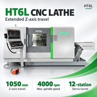Tour CNC à banc incliné HT6L, tourelle servo Sauter à 12 stations, 8 broches A2, 4000 tr/min, robuste, longue course, avec système Fanuc