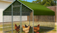 Grande cage extérieure imperméable et résistante au soleil pour volailles (poulets, canards, oies, paons) – Abri d'élevage extra large pour oiseaux de compagnie