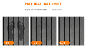 שטיחון אמבטיה אפור מתקפל סופג במיוחד, נגד החלקה, ייבוש מהיר, מאבן דיאטומית, לחדר אמבטיה, מטבח ואמבטיה - Product Image 3