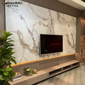 Melinco panel dinding serat bambu, dekorasi Interior unggulan marmer, lebar 1200mm, lebar 9mm, panel dinding serat bambu tebal, lapisan Veneer padat, Melinco - Product Image 4