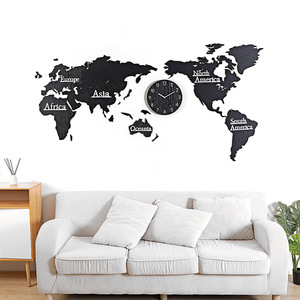 Cadre photo horloge en bois 3D créatif de 180 cm, personnalisable avec <span class=keywords><strong>carte</strong></span> du <span class=keywords><strong>monde</strong></span> - Product Image 6