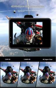 Caméra sportive 4K à double écran, dotée d'un écran tactile de 2 pouces, prend en charge le streaming Wi-Fi, télécommande sans fil - Product Image 5