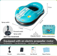 Bateaux gonflables électriques bleus/rouges avec hélice, flotteurs géants pour adultes, combats aquatiques, anneaux de natation d'été