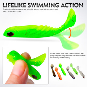 Señuelo Blando Biónico 3D con Ojo de Pez en Forma de T para Lucio y Carpa, 7cm 2.9g, Sin Anzuelos - Product Image 4
