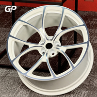 Jantes forgées monobloc en alliage d'aluminium 6061 à rayons en Y, finition blanc brillant usiné, 17-24 pouces pour Porsche 911 991 Cayenne 5x130 ET personnalisé
