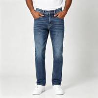 Jeans slim pour homme, denim extensible en coton, coupe bootcut, cinq poches, décontracté, confortable pour tous les jours