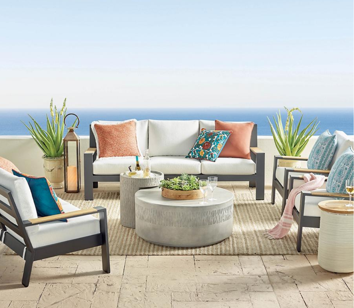New design aluminum outdoor furniture modern leisure three seats sofa