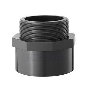 Raccord réducteur mâle en PVC plastique Wesheng, noir, pour tuyaux chimiques industriels, moulage de niveau 1 - Product Image 1