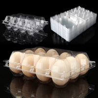 Boîte à œufs en plastique personnalisée, 12 alvéoles, jetable, transparente, pour ferme, support d'œufs, emballage coquille