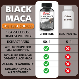 Complément de Maca Noire Personnalisé 20000mg pour l'Énergie, l'Équilibre Hormonal et la Vitalité – Capsules de Maca pour la Santé - Product Image 4