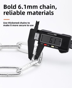 Antivol de chaîne robuste pour moto et vélo, en acier renforcé, avec 2 clés - Product Image 4