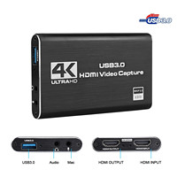 Boîtier d'enregistrement et diffusion en Streaming, hmdi, Usb 3.0, 4k @ 60hz, 1080p, 60fps, carte d'acquisition pour jeux vidéo en direct, compatible PS4 et Mac, Plug And Play
