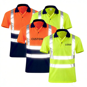 Custom High Visibility <b>Polo</b> Shirts Uniform Summer Quick Dry Traffic Road Construction Reflective Safety Work Clothes <b>Polo</b> TShirt - Product Image 1