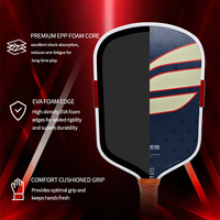 Untuk Paddle Pickleball Kapsul 1776, Inti Busa 16mm, Tidak Pernah Pecah, Busa BoomCore Karbon, Tahan Lama, Hiburan