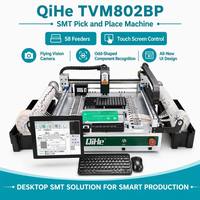 QiHe Desktop Mini Pick And Place Machine TVM802D Stencil Printer SMT Equipment TVM802BP Máquina de fabricación de PCB