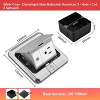 Prise de sol industrielle américaine 20A 125V haute puissance, design escamotable à six trous, norme américaine