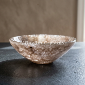 Cuenco de Ágata de Cuarzo Ahumado con Diseño de Amor Tallado, Decoración para el Hogar de Rozrin Crystals, Modelo Bowl-10 - Product Image 2