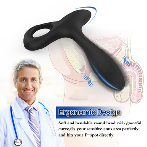 Massaggiatore Prostatico <span class=keywords><strong>per</strong></span> Uomini con 10 Modalità di Vibrazione, Ricaricabile USB, Impermeabile, in Silicone, Plug Anale Vibrante - Product Image 3