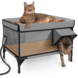 Maison chauffante pour chat d'extérieur, imperméable, porte de secours sécurisée, abri isolé pour chat avec chauffage pour chat errant, chaton - Product Image 1
