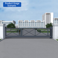 Elektrische Automatische Cantilever Poort Hek Aluminium Schuifpoort Lineaire Spoorloze Schuifpoort Voor School/Hotel