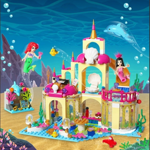 I blocchi da costruzione per bambine sono compatibili con il set della principessa Ariel di <span class=keywords><strong>Barbie</strong></span>, il palazzo subacqueo delle fate. - Product Image 1
