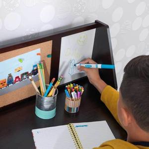 Bureau d'étude avec chaise - espresso Idéal pour les devoirs et la lecture sur table Grand espace de rangement pour les enfants - Product Image 6