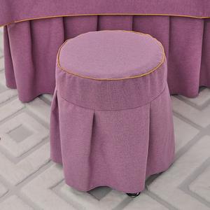 ชุดเครื่องนอนผ้าฝ้ายและผ้าลินินสำหรับร้านเสริมสวยชุดผ้าปูเตียงปักลายไฮเอนด์กระโปรงคลุมเตียงสีม่วงชุดป้องกันที่นอน - Product Image 6