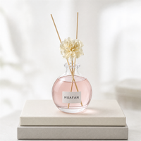 Diffuseur de parfum d'ambiance de luxe 250 ml en verre rond avec logo personnalisé – Bouteille décorative haut de gamme pour la maison