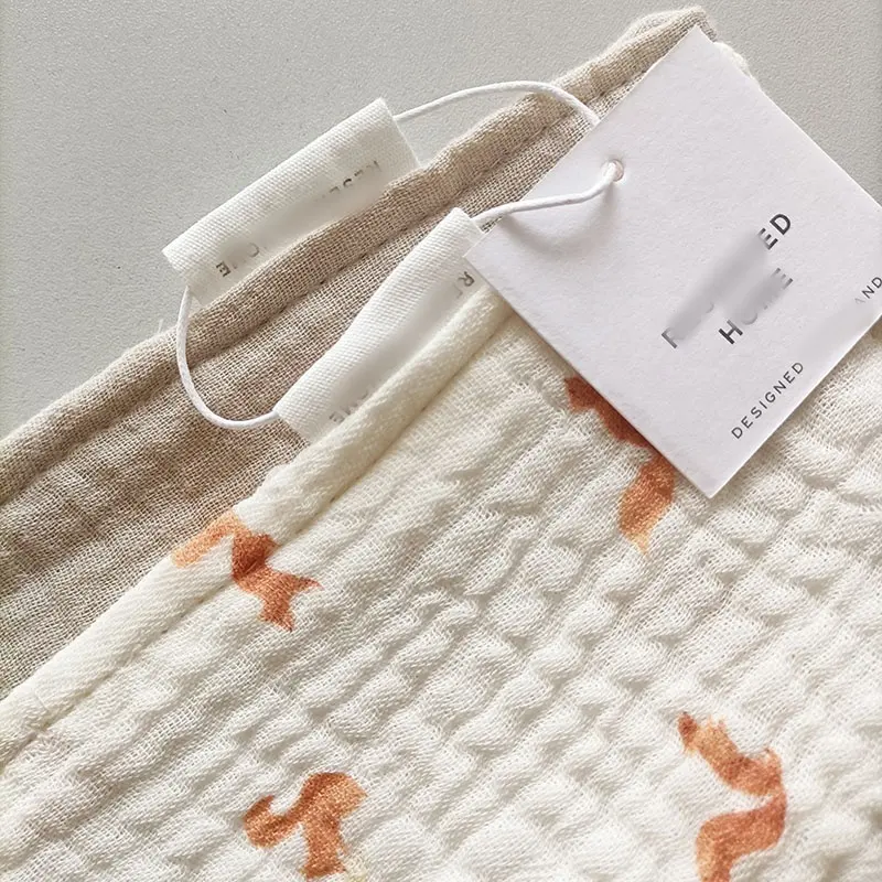 Desain cetak kustom handuk gantung popok kain lap katun organik Super lembut untuk bayi anak-anak newbo