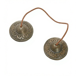 Campanas Tingsha Tradicionales de Bronce con Diseño Circular Grabado, 2 Piezas, Platillos de Gong para Interpretación Profesional - Product Image 1