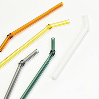 Pailles à boire en verre borosilicate de haute qualité, fabriquées à la main, réutilisables, résistantes à la chaleur, écologiques, accessoires de bar, lait, jus