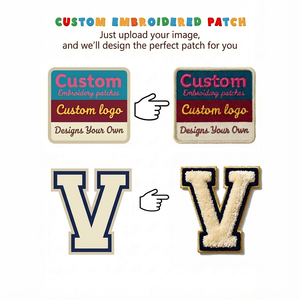 Parches Personalizados de Chenilla Afelpada, Letras Bordadas para Chaquetas Universitarias, Parches de Toalla para Sudaderas, Bolsas - Product Image 2