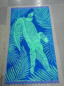 Cotton <b>Beach</b> <b>Towel</b> Tropical Reptile Print Quick Dry Absorbent <b>Towel</b> for <b>Beach</b> Resort Pool Use - Product Image 1