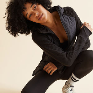 Chaqueta Acolchada Larga de Alta Calidad para Mujer, Talla XL, Relleno de Algodón, Tejido de Punto con Burbujas, Rayas Bordadas, Perlas, Suministro al por Mayor - Product Image 3