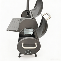 Barbecue fumoir au charbon moderne 3-en-1 avec protection haute pression, hauteur de cuisson réglable 35-58 cm, conception modulaire pour le camping en extérieur