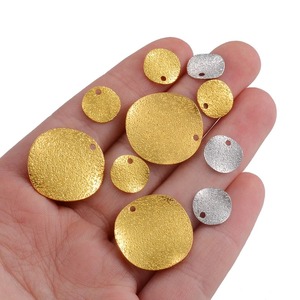 10 PCS Anting Perhiasan Bulat Tidak Beraturan dari Kuningan Mentah untuk Liontin Kalung Buatan Tangan - Product Image 4