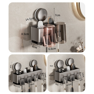 Porta spazzolino da denti Non traforato a parete per bagno Hotel a casa tazza di <span class=keywords><strong>plastica</strong></span> <span class=keywords><strong>in</strong></span> vetro ceramico - Product Image 2