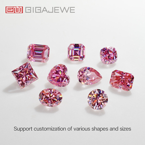 GIGAJEWE-piedra moissanita de Color rosa Sakura, piedra sintética de corte esmeralda, Gema suelta para fabricación de joyas - Product Image 6